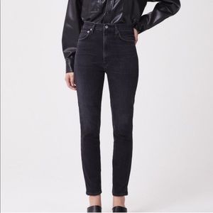 Agolde 90s Pinch Waist Skinny Jeans Black